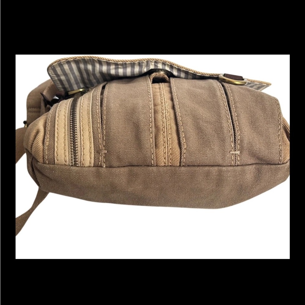 Fossil Maddox Long Live Vintage 1954 Crossbody Bag Purse Two Tone Canvas - Picture 7 of 16